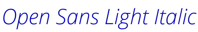 Open Sans Light Italic الخط